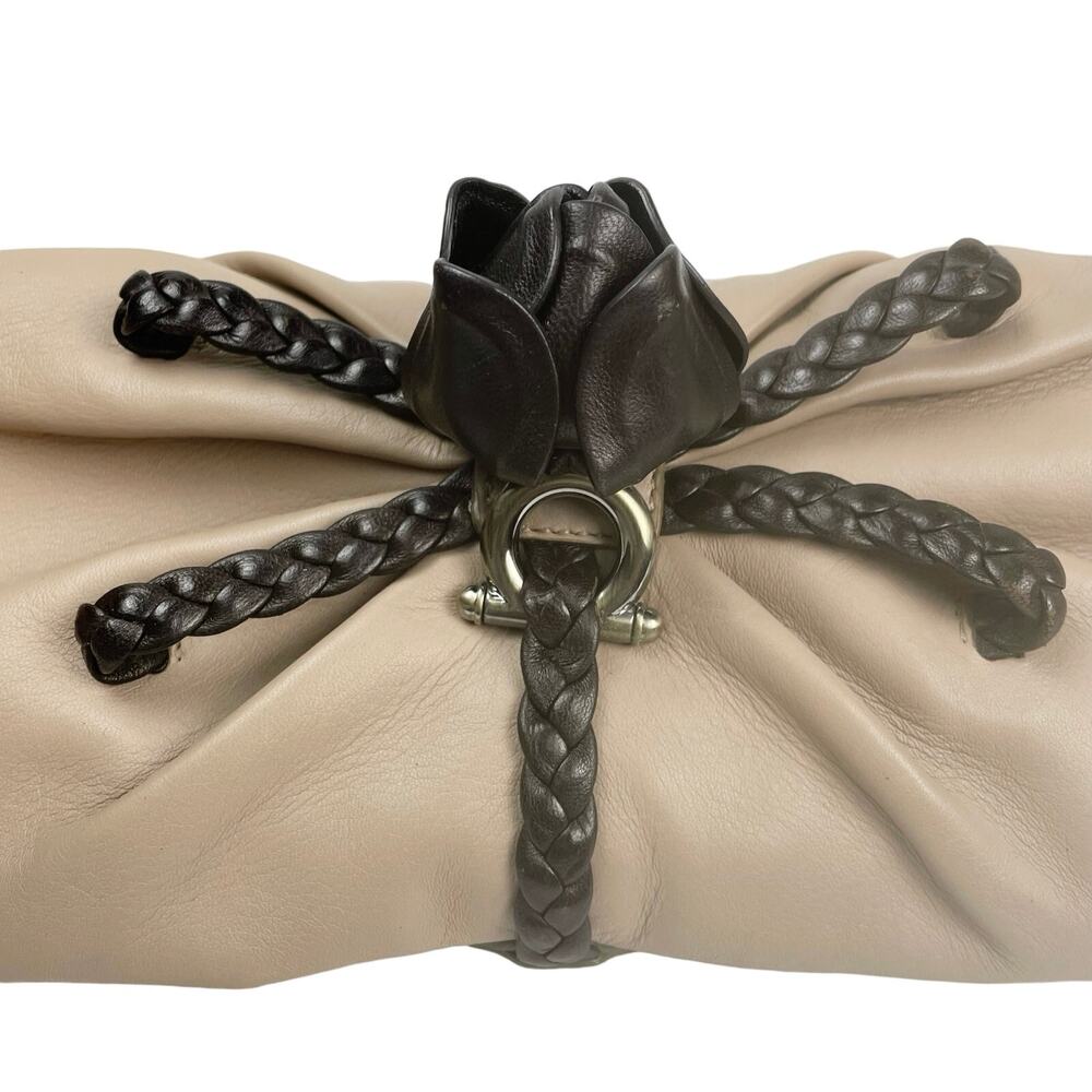 EUC - Salvatore Ferragamo Leather Rose Clutch - Picture 2 of 8